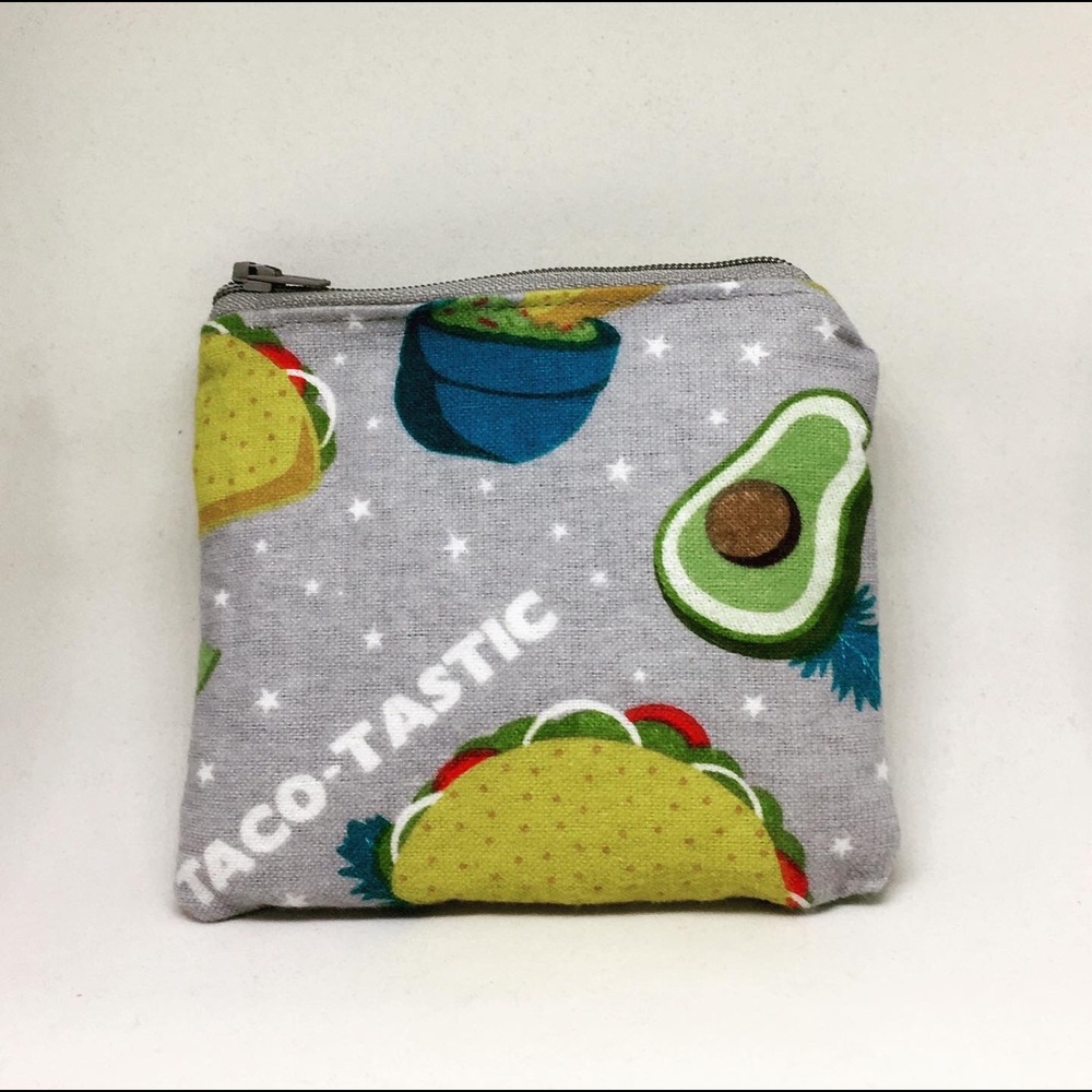 Mini zipper bag/pouch/in taco print